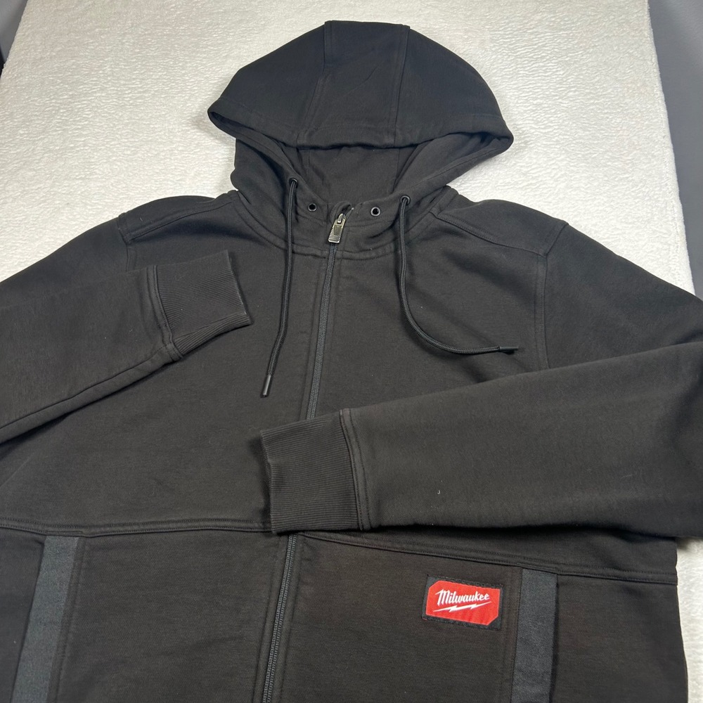 Milwaukee Gridiron Zip Up Hoodie Workwear Mens XL Black M250 Heavy Duty Cotton